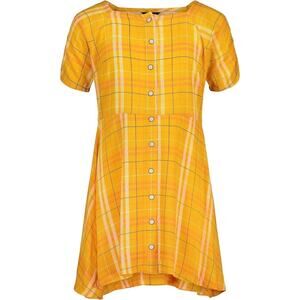 Tommy Hilfiger Woven Dress Girl's Large 12/14 Yellow Short Sleeve Square Neck